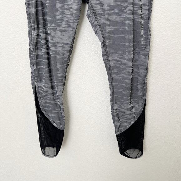 [Lululemon] Gray Jacquard Mid Rise Beat The Heat Tight Mesh Run Leggings Size 8 - Picture 8 of 11